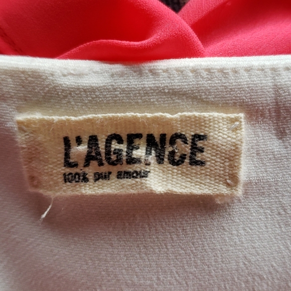 L'AGENCE Coral Red Pleated Midi Dress sz 4 No Tie - Picture 8 of 12